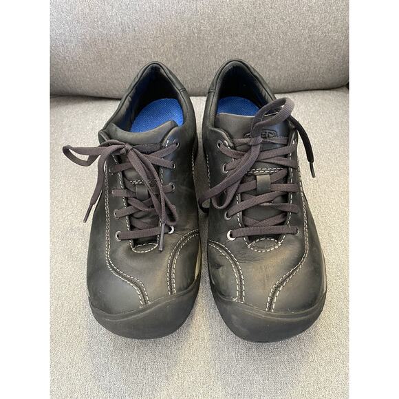 Keen Shoes Women's 9 Presidio II Gorpcore Hiking Black Leather Trail  Sneakers - Picture 2 of 8